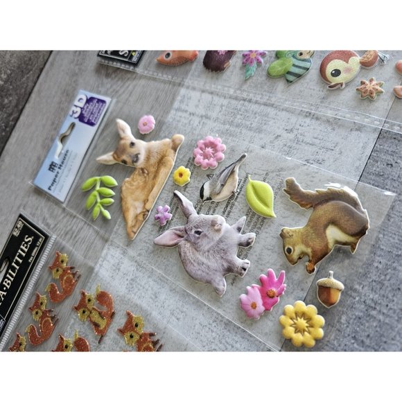 Sticker Lot Woodland Animals Fox Frogs Deer + Scrapbooking 3D Stickers RARE #47 - Picture 7 of 9